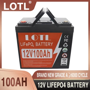 12V 100Ah LiFePO4 Акумулаторна Батерия Вградена Литиево-Желязо-Фосфатный Елемент BMS 6000 Цикъла За Кемперов RV Golf Cart За Съхранение на Слънчева Енергия