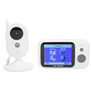 3,2-инчов LCD монитор следи бебето 2-Лентов аудио Нощен мониторинг на температурата на Възпроизвеждане на музика за по-големи деца