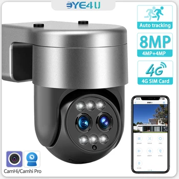 4K 8MP WiFi Камера Външно Автоматично Проследяване Автоматичен Зуум С Две Лещи 4G Камера S Защита на Сигурността на 2K 4MP Камера за Видеонаблюдение Camhi