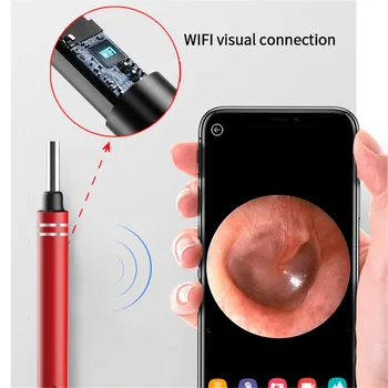 5.5 mm Безжичен WiFi отоскоп led Инструмент за премахване на ушна кал, ендоскоп за разглеждане на устната кухина, Ультратонкая помещение за уши