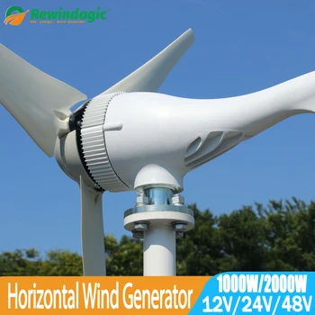 5 Остриета и 3 Остриета Вятърни турбини 1000 W 2000 W 12 В 24 В 48 MPPT Контролер Малка Вятърна Турбина С Ниско Ниво на шум и Висока Ефективност 1 2 кВт кВт