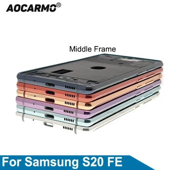 Aocarmo за Samsung Galaxy S20 FE s20fe Синьо, оранжево, червено, лилаво, сребристо черен метален средната рамка bezel дубликат Част