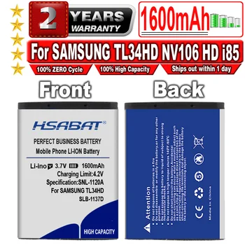 HSABAT 1600 ма SLB-1137D SLB 1137D Батерия за фотоапарат SAMSUNG TL34HD NV106 HD i85 i100 NV103 NV30