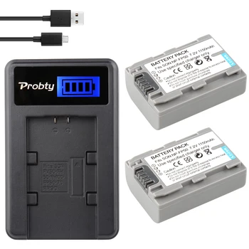 PROBTY 2psc FP50 NP-FP50 FP51 Батерия + LCD Зарядно устройство за SONY DCR-DVD105 DVD405 DVD605 DCR-HC21 DCR-HC26 DCR-30 DCR-HC28 PM094