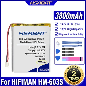 Батерия HSABAT максимален капацитет 3800 ма за Високоговорители HIFIMAN HM-603S HM-601 SLIM HM-602