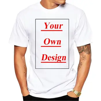 Висококачествена мъжка тениска по поръчка с принтом на вашия собствен дизайн, мъжки ежедневни потници, тениски