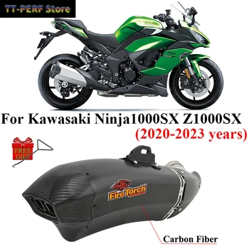 Въглеродни Влакна За Kawasaki Ninja 1000SX Z1000SX 2020-2023 Мотоциклетът Изпускателната Система е Модифицирана Ауспуха на Средно Ниво DB Killer