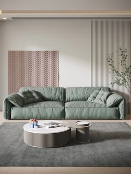Диван с уши на слон, модерна италианска минималистичная хол, малка фамилна четворна диван с директно до седалките