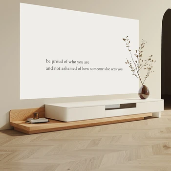 Дървени шкафчета за телевизор в японски стил за обзавеждане на хола, модерен минималистичен комплект за малък апартамент, шкаф за телевизор, кафе масичка