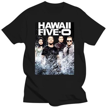 забавни тениски за мъже с плакат Hawaii Five 0, тениска с кръгла яка и къс ръкав