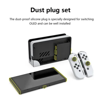 Комплект силиконови пылезащитных мрежи в Силиконовата пылезащитная накрайник за OLED-игрова конзола Nintendo Switch Пълен набор от пылезащитных игрови аксесоари