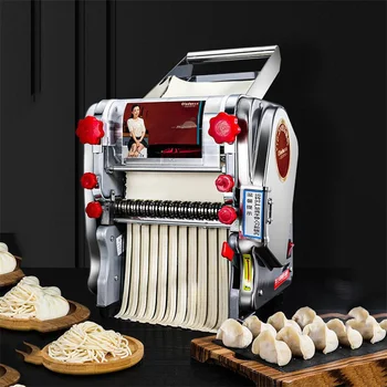 Машина за приготвяне на спагети с Мощност 750 W Електрически Домашна Автоматична Настолна машина за пресоване на равиоли от неръждаема стомана, Машини за месене на тестени изделия