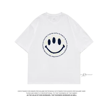 Мъжка Тениска с Графичен Принтом Neploha Smile, Ежедневни Висококачествен Памучен Тениска Y2k Оверсайз, Мъжка Тениска с Къс Ръкав, Реколта Модни Върхове