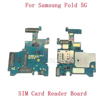 Оригиналния Държач за четене sim-карти, Жак за Тава Samsung Fold 5G F900 F907, Такса за четене на сим-карти, Гъвкав Кабел, резервни Части за Ремонт на