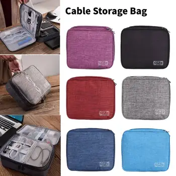 Чанта за съхранение на кабел, Водоустойчив Цифров Електронен Органайзер, Преносимо USB зарядно устройство за пренос на данни, чанта За съхранение, Пътен Кабелен органайзер