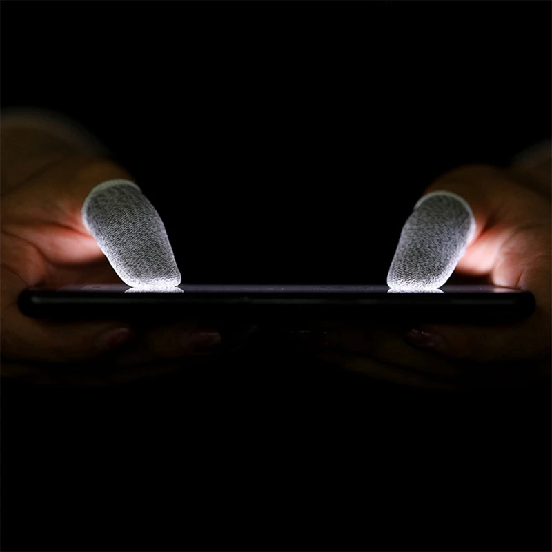 18-Контактни ръкави, изработени от въглеродни влакна за мобилни игри PUBG, ръкав за пръстите с пин екран, бяла (36 бр.)