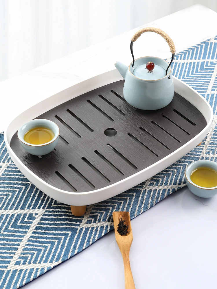 Чаен поднос Домакински Малка масичка за чай за съхранение на вода, Чай набор от кунг-фу Обикновен Чай маса на Дренажна тава с кухненски органайзер