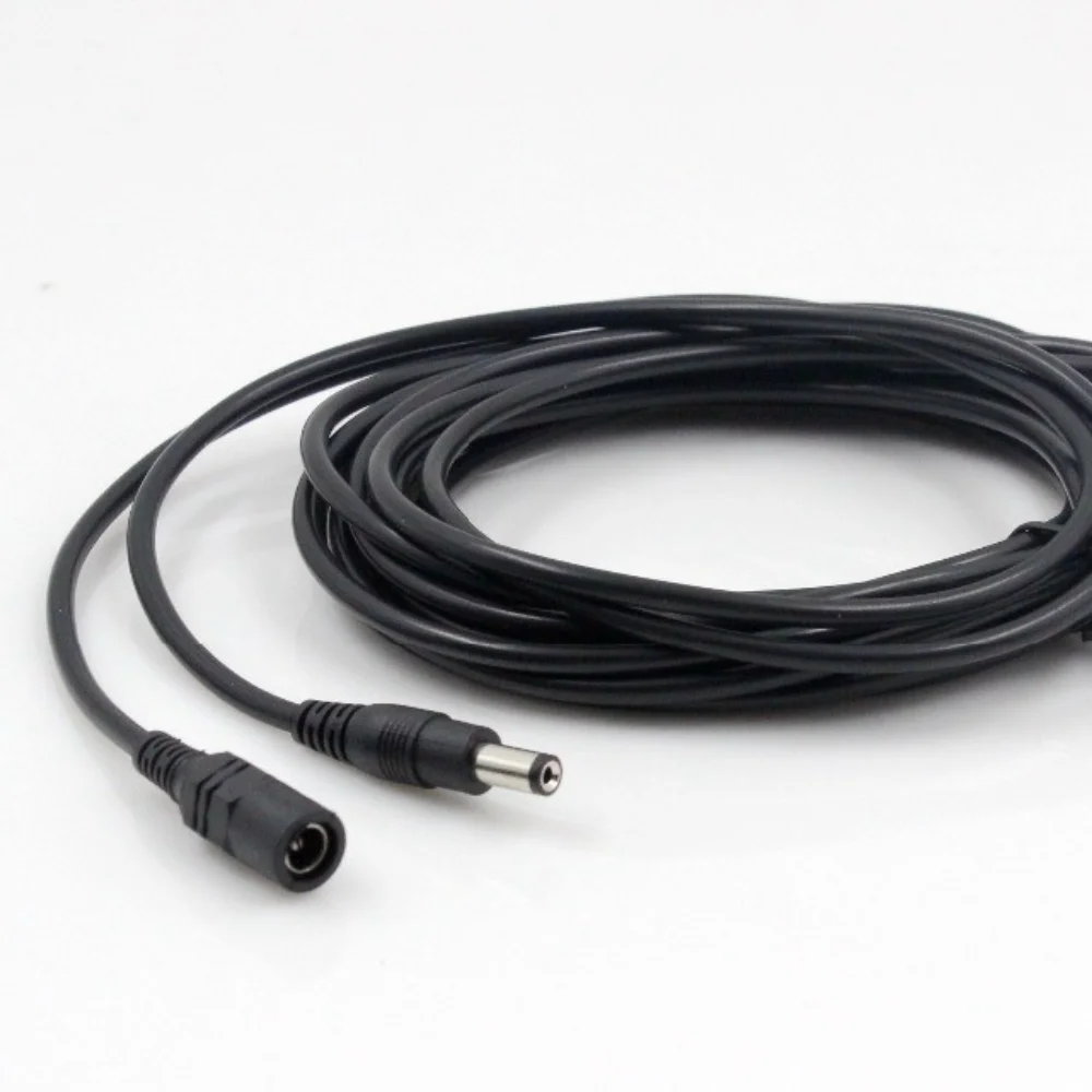 DC12V удължителен кабел за захранване 2,1*5,5 мм Жак между мъжете и Жените За Камери за Видеонаблюдение Черен Цвят 16,5 Фута 5 М, 10 м захранващ кабел