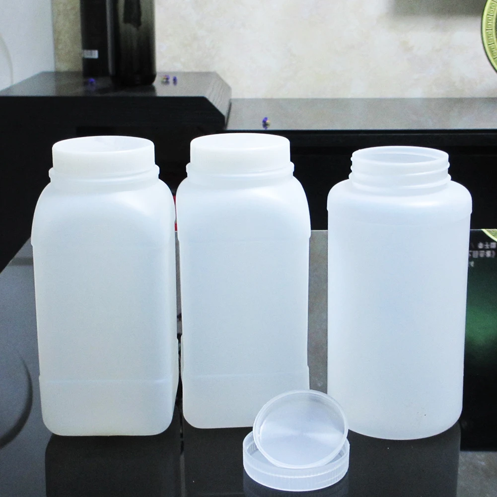 1000 ml Пластмасова бутилка за съхранение на химически течности, флакон с природата, лаборатория за доставка, празна пластмасова бутилка с широко гърло